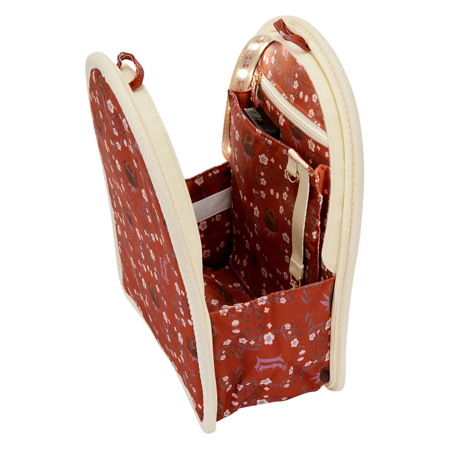 Loungefly Cream & Red Floral Light-Up Mini Backpack Bag Organizer Insert - Image 3