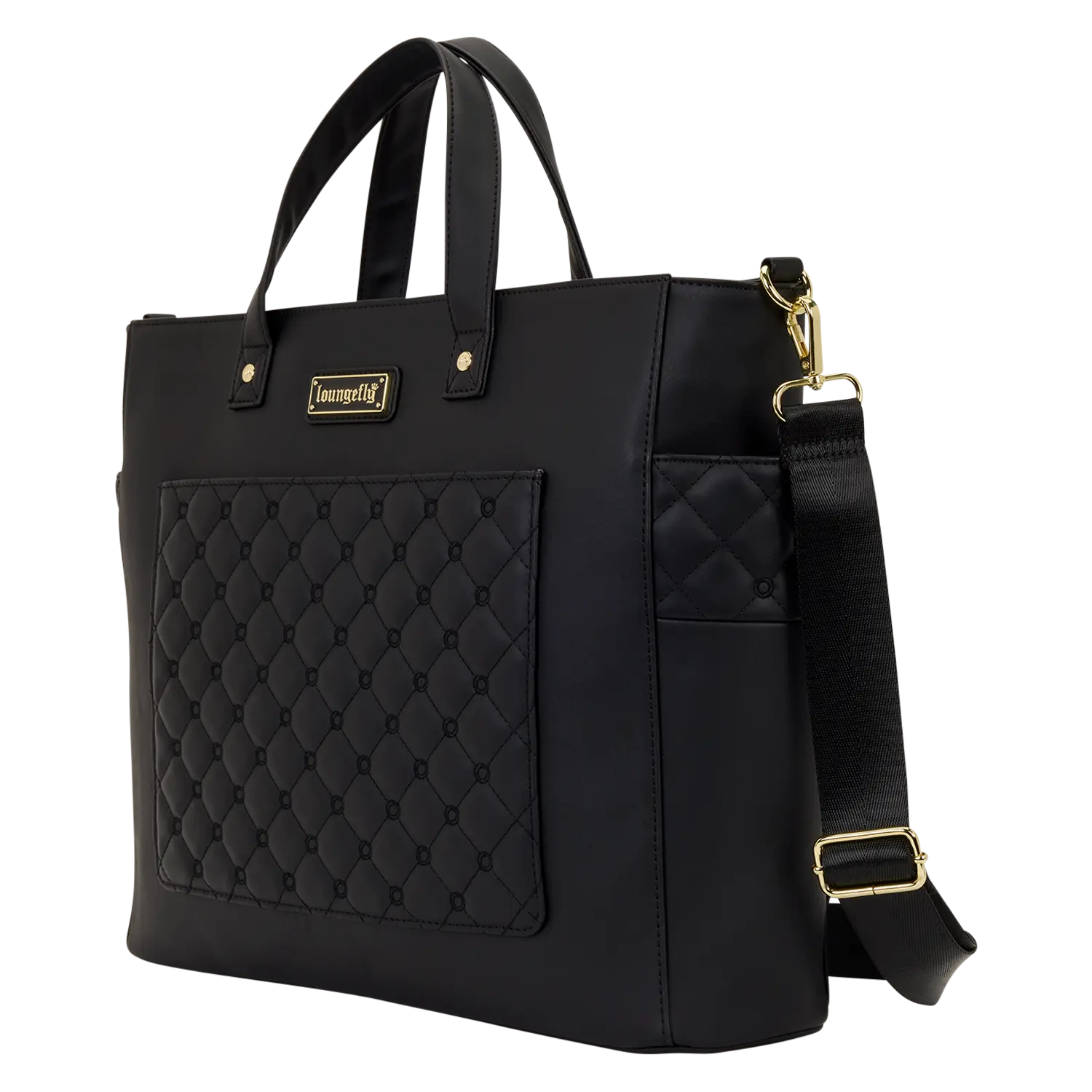 Loungefly The Mo Black Convertible Backpack & Tote Crossbody Pin Trader Bag - Image 5