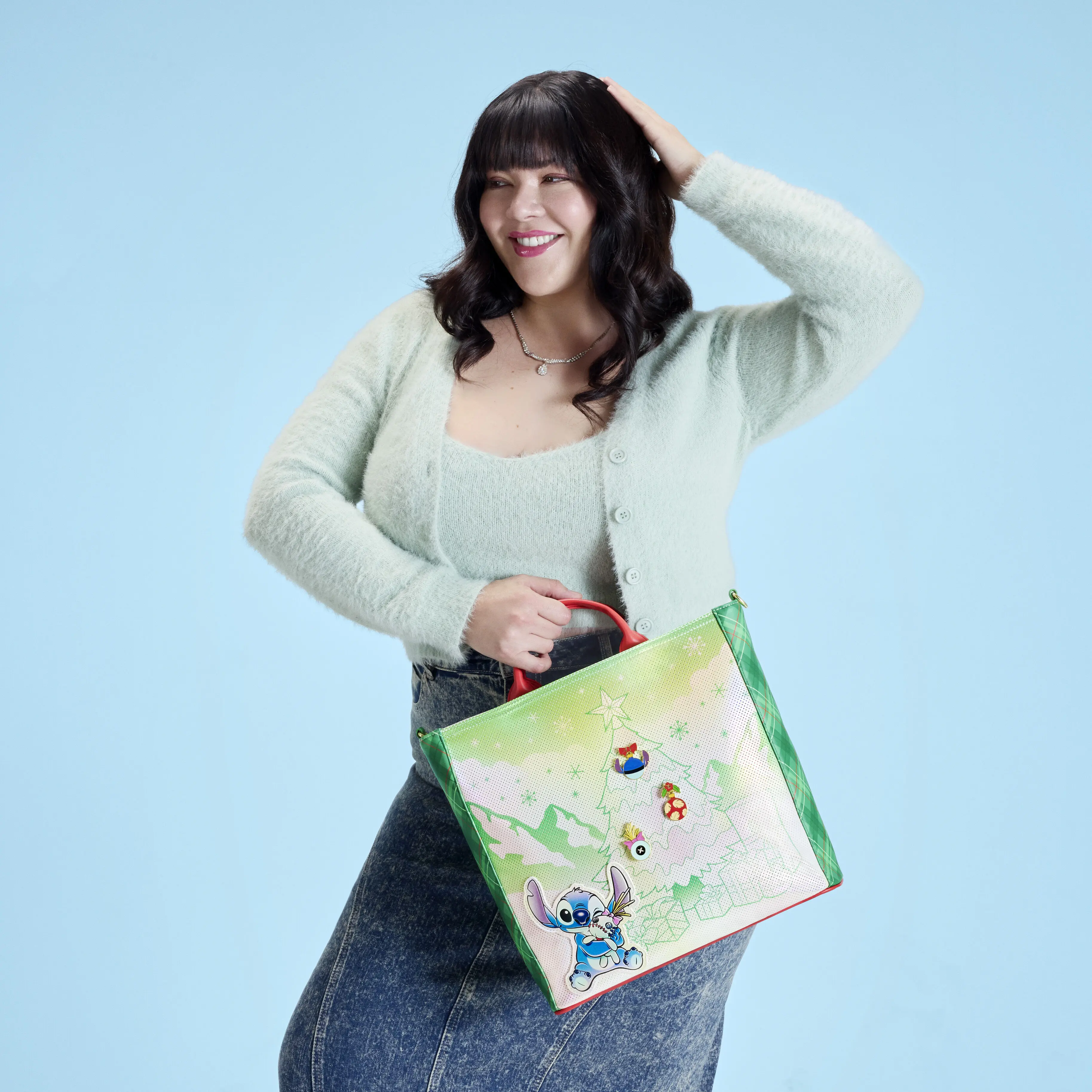 Lilo & Stitch Holiday Tote Pin Trader Crossbody Bag - Image 2