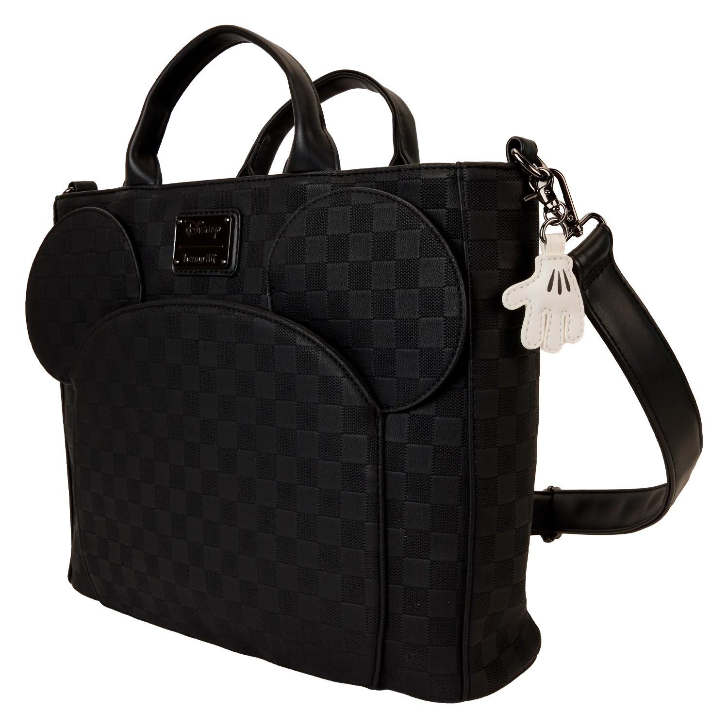 Mickey Mouse Checkered Texture Convertible Backpack & Tote Crossbody Bag - Image 3