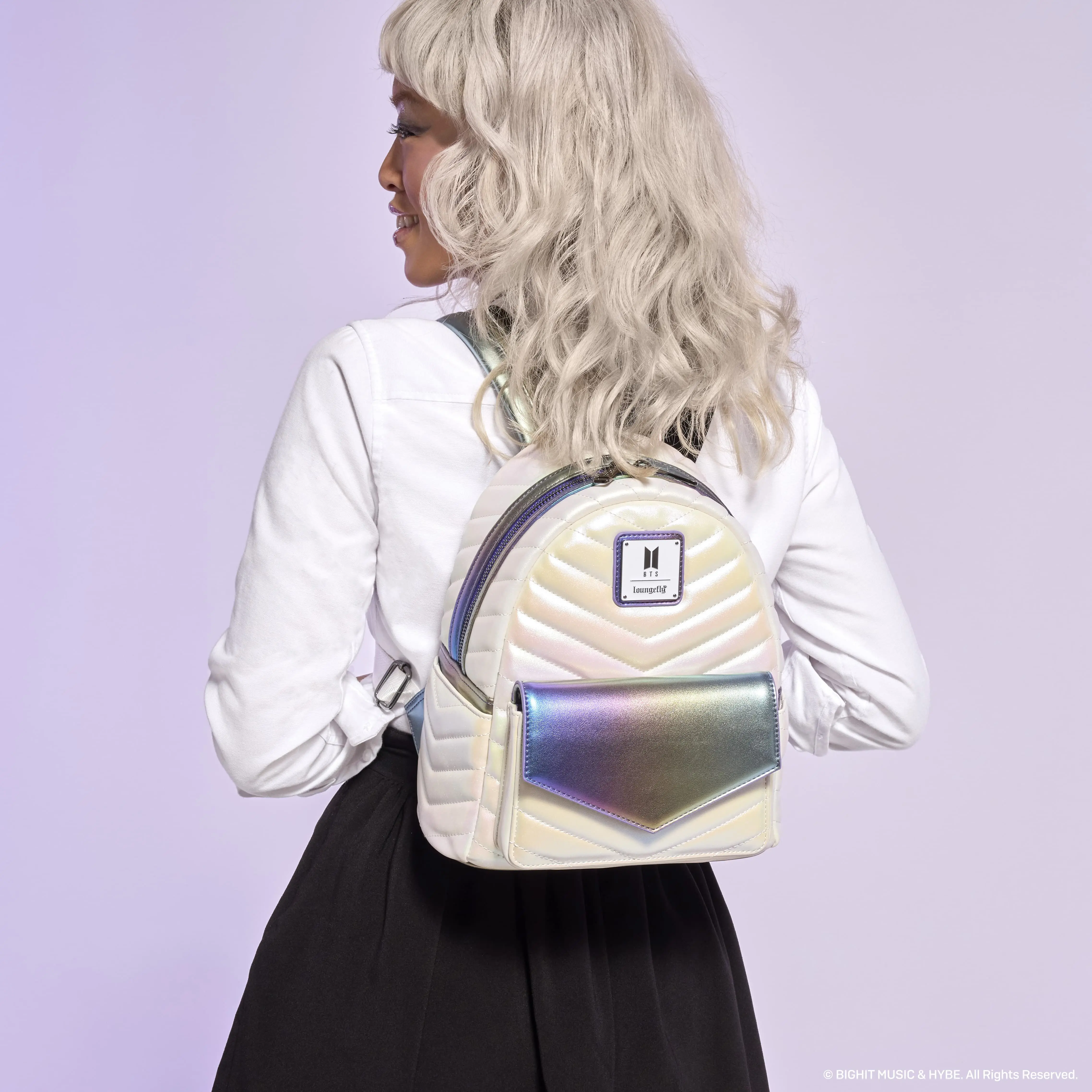 Funko Pop! By Loungefly BTS Iridescent Quilted Mini Backpack - Image 2