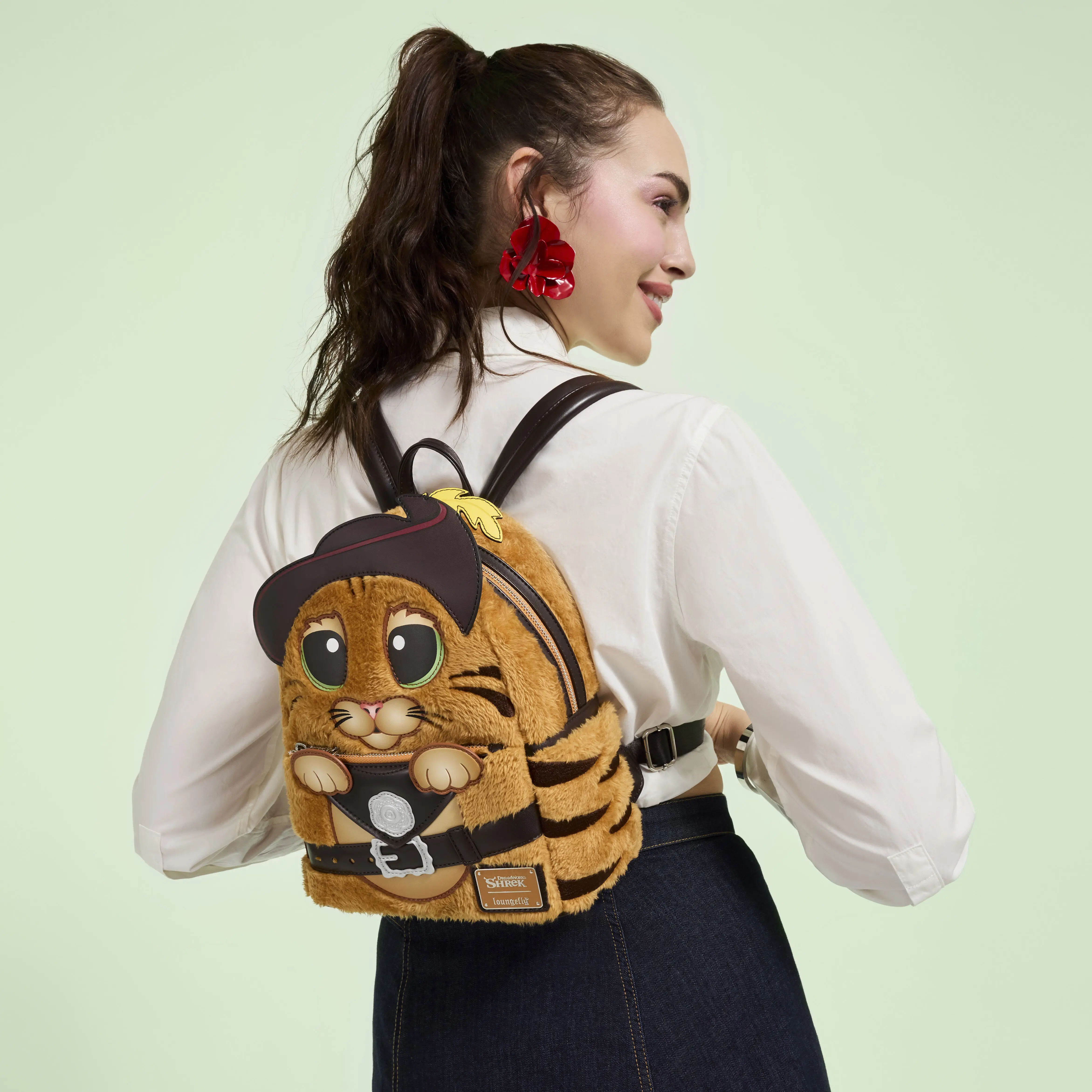 Shrek Puss In Boots Plush Cosplay Mini Backpack - Image 2