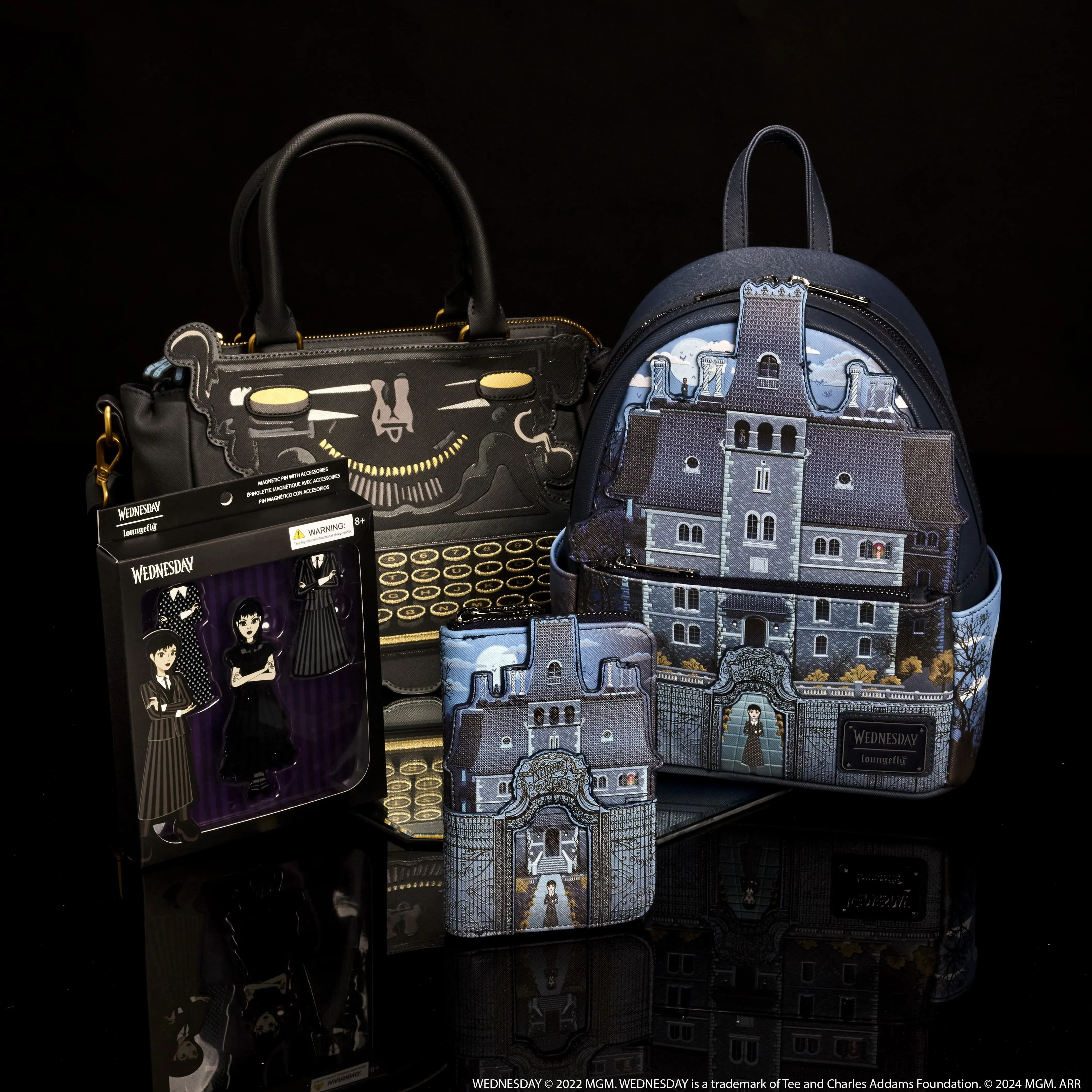 Wednesday Nevermore Academy Castle Zip Around Wallet - Image 3