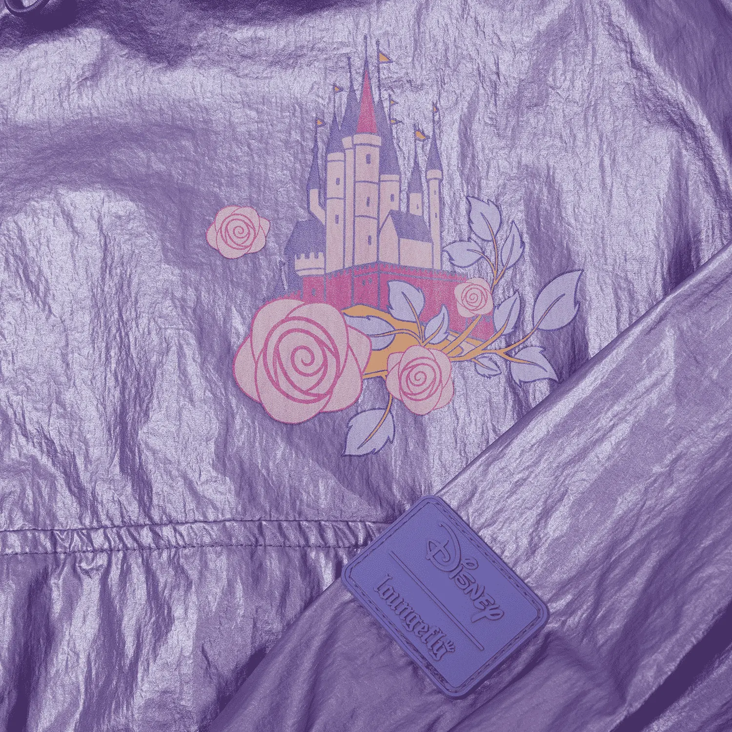 Sleeping Beauty Princess Aurora & Prince Phillip Floral Half-Zip Unisex Windbreaker Jacket - Image 6