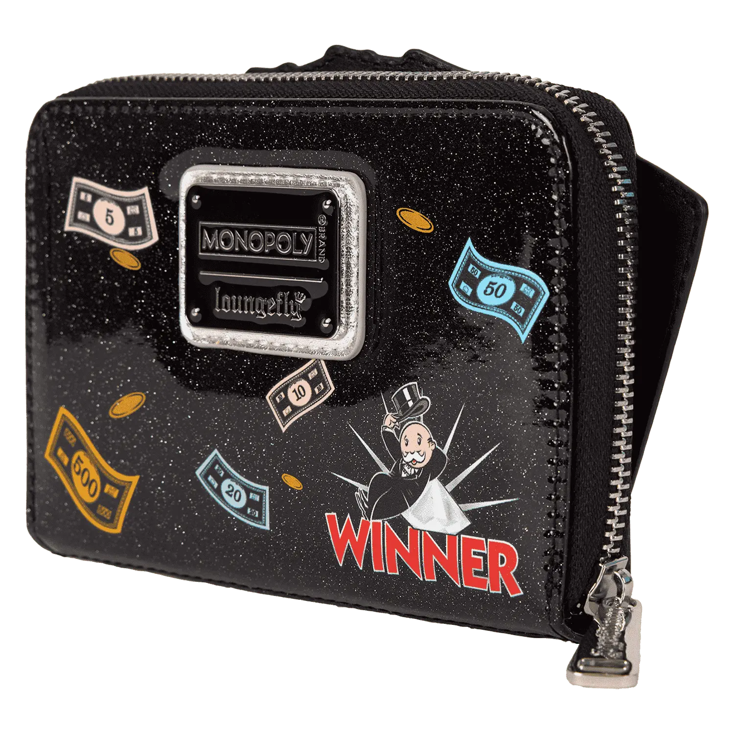 Monopoly 90th Anniversary Money Glitter Zip Around Wallet - Image 5