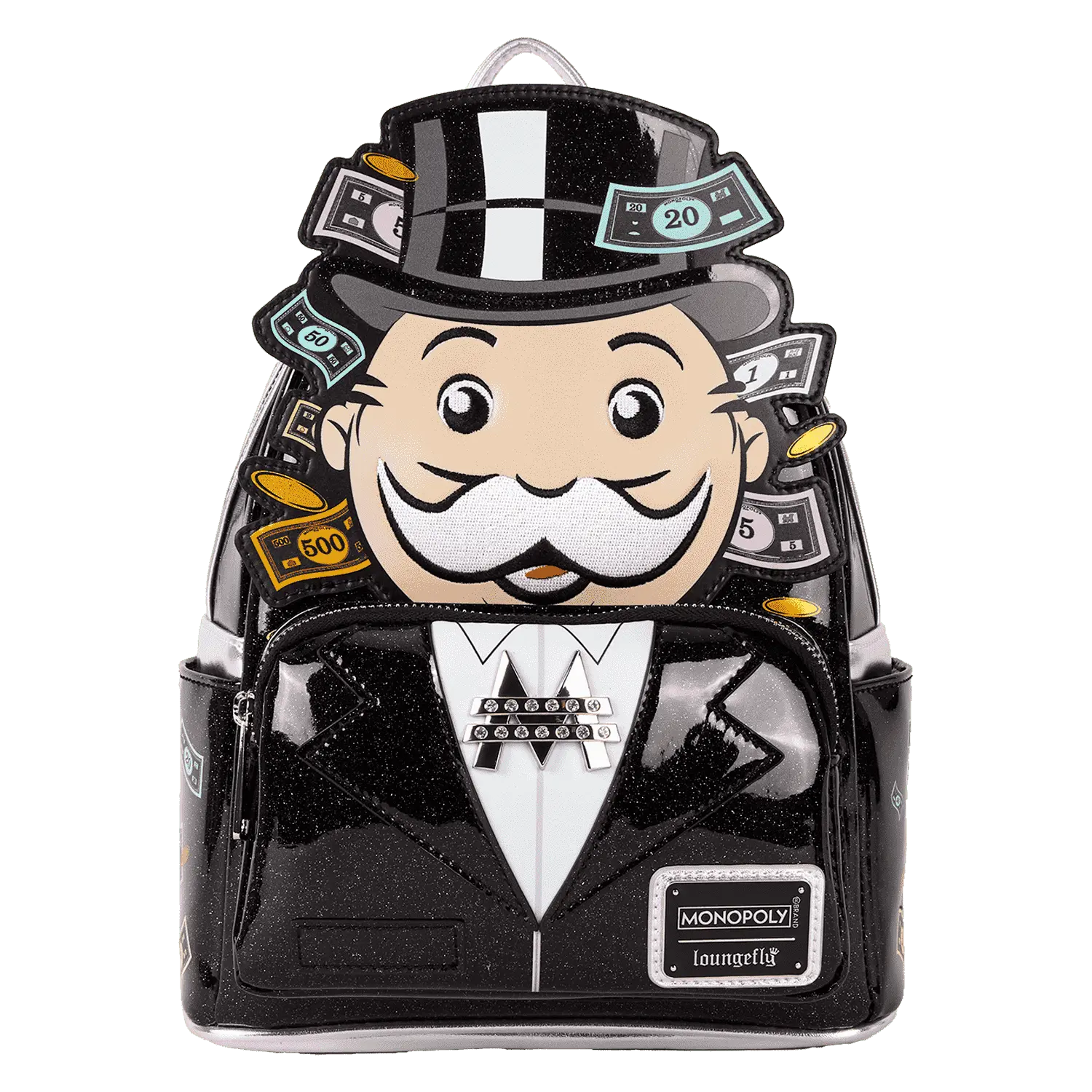 Monopoly 90th Anniversary Pennybags Glitter Cosplay Mini Backpack